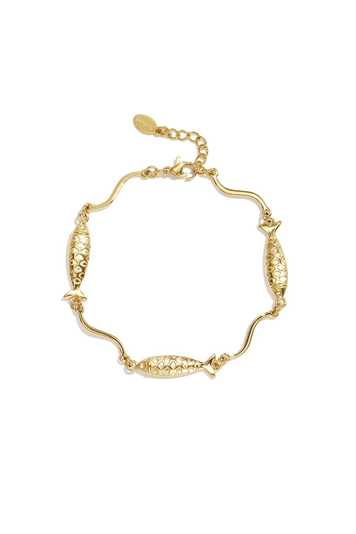 Roestvrijstalen schakelarmbanden met vismotief, eenvoudige dagelijkse sieradenserie voor dames.