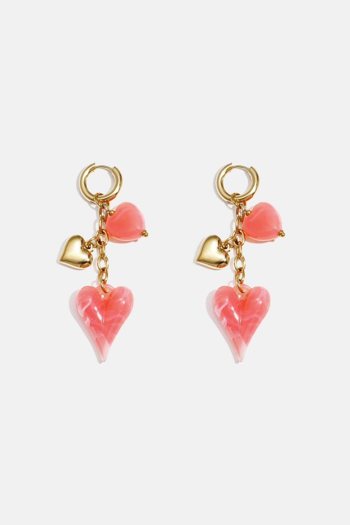 Oorbellen van roestvrij staal met hartjesmotief, casual, dagelijks en romantisch, dames sieraden