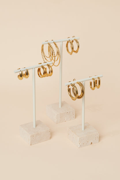 3 stenen oorbellen displays