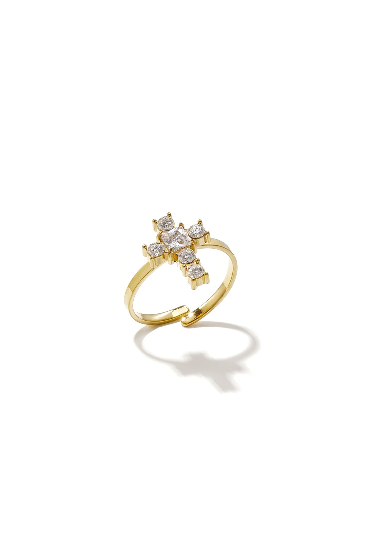 Minimalistische ringen van roestvrij staal met kruismotief, eenvoudige dagelijkse sieraden uit de Simple Series voor dames.