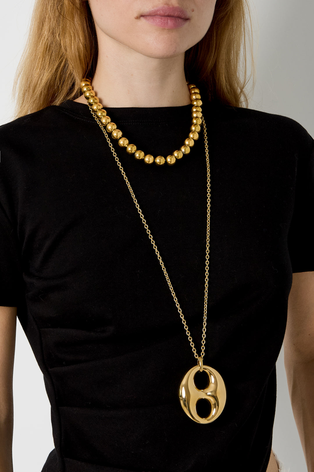Lange roestvrijstalen kettingen met geometrische vorm, eenvoudige, alledaagse serie, dames sieraden