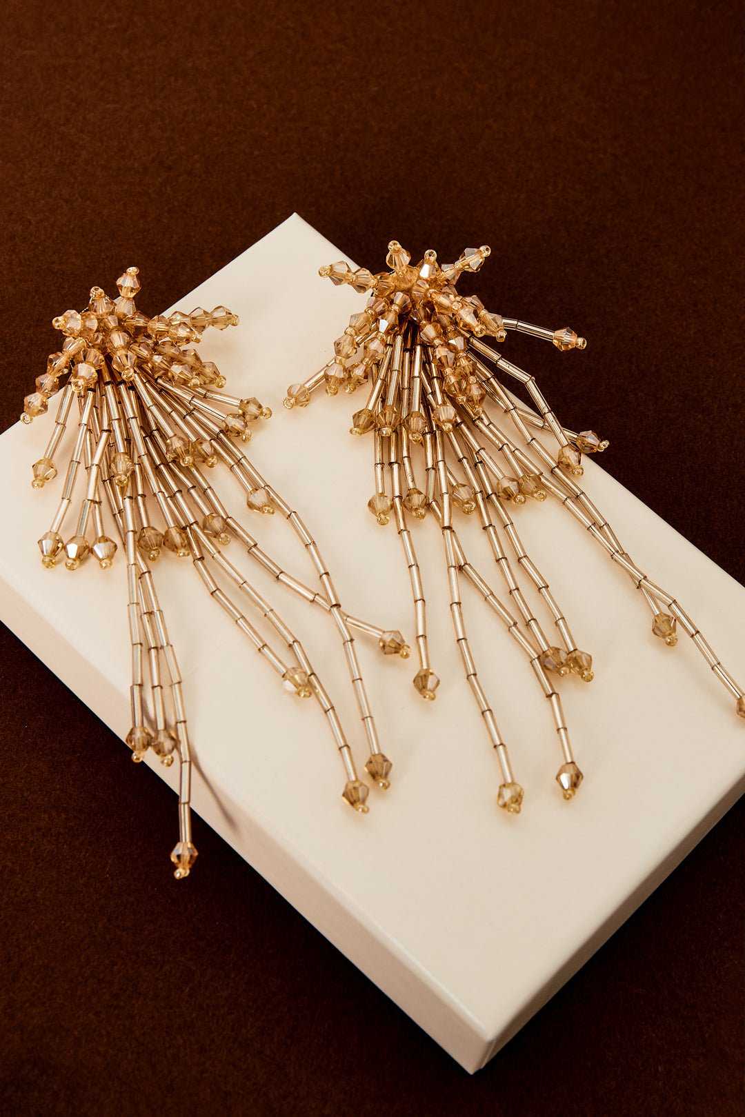 Glazen hangende oorbellen met kralen, elegante en luxe serie, damessieraden