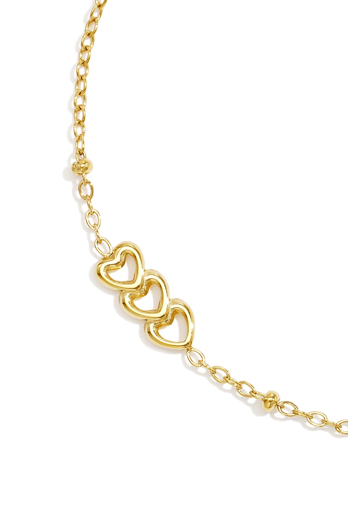 Roestvrijstalen bedelarmbanden met hartje, eenvoudige dagelijkse serie, dames sieraden