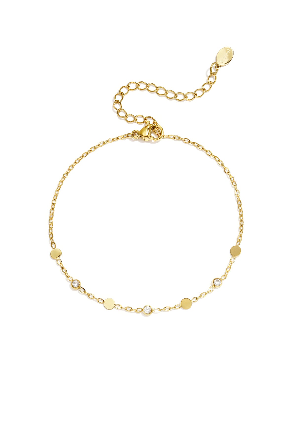 Bedelarmbanden van roestvrij staal, Circle Simple Daily Simple-serie, damessieraden