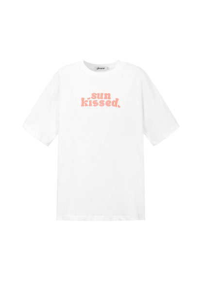 T-shirt met zonovergoten print