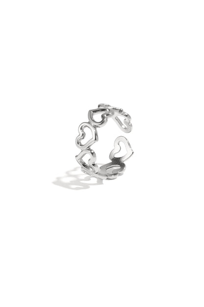 Roestvrijstalen minimalistische ringen Hart Casual Dagelijks Eenvoudig Serie Dames sieraden