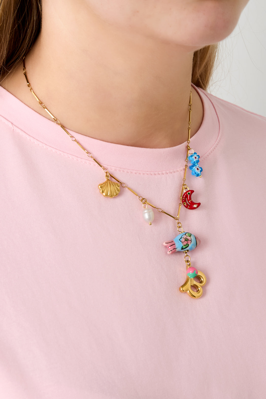 Happy Initials ketting met bedels