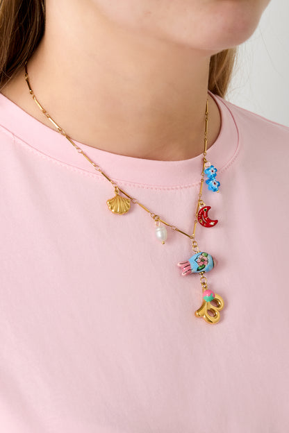 Happy Initials ketting met bedels
