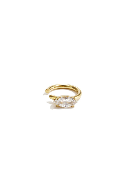 Roestvrijstalen oormanchetten in ovale vorm, eenvoudige dagelijkse sieraden uit de Simple Series voor dames.