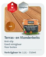 Finess terras- en vlonderbeits anti-slip teak - 2,5 liter