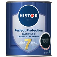 Histor Perfect Protection Buitenlak - Houtlak - Houtverf voor Buiten - Hoogglans Verf voor Hout - Buitenverf - Zwartgrijs RAL 7021- 0.75 L