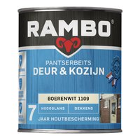 Rambo Pantserbeits Deur & Kozijn Hoogglans Dekkend - Super Vochtregulerend - Boerenwit - 0.75L